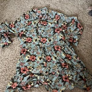 UMGEE Large hibiscus button up dress